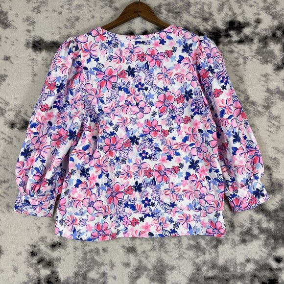Lilly Pulitzer Corden Sweatshirt Womens Size Extra Small Floral‎ Cotton Modal - Picture 2 of 11